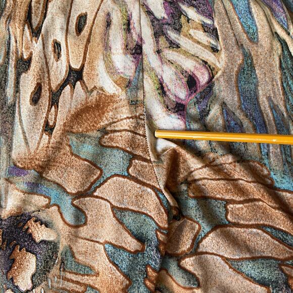 Janine Women Pants Size S Brown Animal Print Wide-Leg 30" Inseam Stretch - Picture 11 of 11